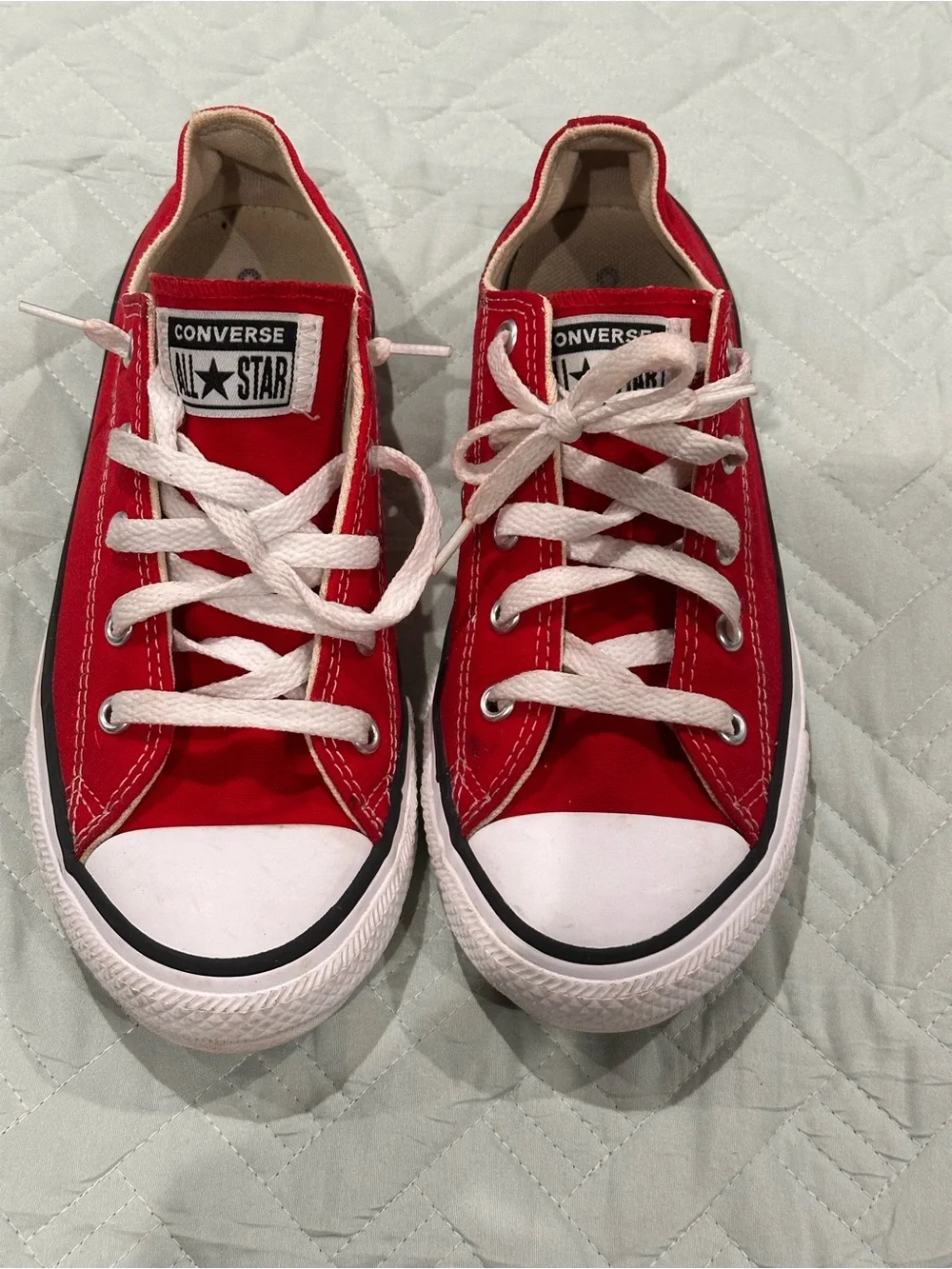 Converse Kids Red Low Top Canvas Sneakers